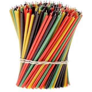 Danilovo Bienenwachs Kerzen (Mehrfarbige) - Orthodoxe Kerzen für Gebet Rituals Tischdeko - Ungiftig, Ruß - Tropffrei, Lang, Nachhaltige Produkte, 200 Stück (4 Farben, Höhe 16,5 cm)
