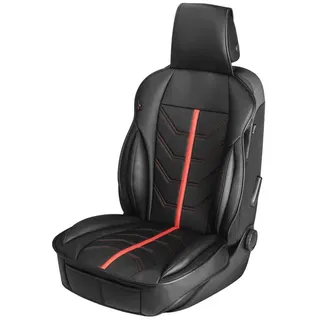 Walser Sitzauflage Auto Kimi, Sitzschoner Auto schwarz/rot, Auto Sitzauflagen, Sitzbezug Auto Vordersitze, Schonbezug Autositz, Autositzauflage Vordersitze PKW/LKW