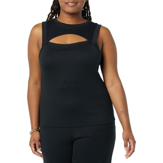 TEREA Ava Tanktop für Damen, Cut-Out-Detail, Schwarz, Größe L