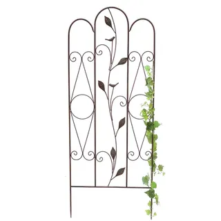 DanDiBo Dandibo Rankhilfe Metall Rankgitter 120 cm 93993 Kletterhilfe Bodenstecker Blumenhalter Ranksäule , Braun , 50x120x1.5 cm , Dekoration, Gartendeko