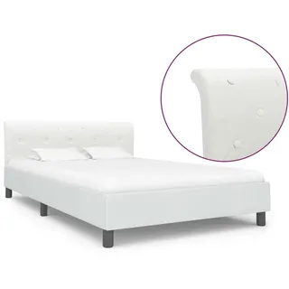 vidaXL Bettgestell Weiß Kunstleder 140×200 cm - Weiß