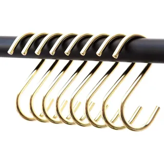 rod & knot S-Haken aus stabilem Metall - 8 Stück (Gold)