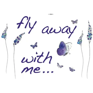 KOMAR Deko-Sticker Butterflies 100 x 70 cm 17-teilig Lila 17719h