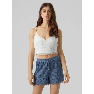 Vero Moda Spaghettitop »VMHONEY LACE V-NECK CROPPED TOP WVN«, weiß