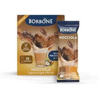 Caffe Borbone Stick Haselnuss 10 Beutel Präparat Cappuccino Geschmack Haselnuss