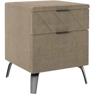 Esposa Nachtkästchen , Cappuccino , Metall , 2 Schublade(n) Schubladen , 44x55x44 cm , Typenauswahl , Schlafzimmer, Nachtkästchen