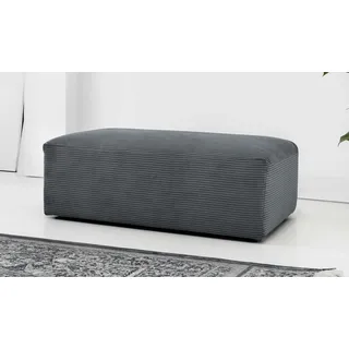 OTTO home Polsterhocker »Koa Pouf, Webstoff, Cord, Struktur, Chenille« Wellenunterfederung, weicher Lounge-Sitzkomfort, grau