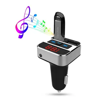 SOLIGHT - FM transmitter s bluetooth pipojením do auta, 2x USB + handsfree - 8592718023645