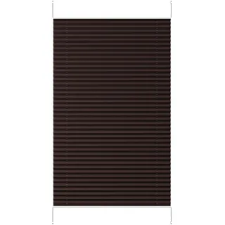 Sekey Plissee ohne Bohren, Fenster Plissee Klemmfix Jalousie 75 cm breit, Verspannt Lichtdurchlässig Sonnenschutz Fensterollo, 75 x 120 cm, Mokka