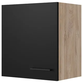 FlexWell Küchenoberschrank , Schwarz, Eichefarben , Metall , 1 Fächer , einzeln stellbar , 50x54.8x32 cm , Made in Germany , individuell planbar, Zusatzausstattung erhältlich, hängend , Küchen, Küchenmöbel, Küchenschränke, Küchenoberschränke