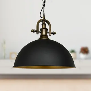 Pendelleuchte Esstisch Industrielle Metall Groß Ø 30 cm, Hängelampe Industriell Lampe Vintage Hängeleuchte, Deckenleuchte, Pendellampe - Schwarz - Schwarz