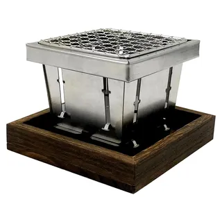 Mini Holzkohlegrill Tragbar & Klappbar – Edelstahl Grill für 1-2 Personen, Ideal für Picknick, Camping, Balkon, Garten, Outdoor – Mit Grillrost, Tasche & Ständer (11,5 x 11,5 x 9 cm)