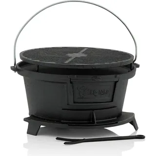 BBQ-Toro Gusseisen Grilltopf mit Grillrost | 43 x 42 x 21,5 cm | Hibachi Style - Schwarz