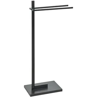 Beliani Handtuchständer Stahlschwarz 45x86 cm Selva , Schwarz , Metall , 45x86x20 cm , Badezimmer, Badezimmerausstattung, Handtuchhalter