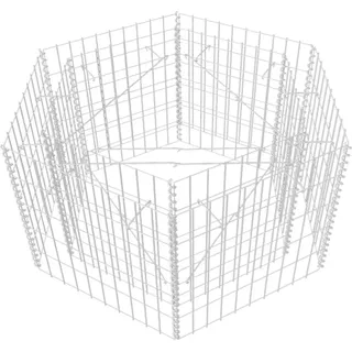 vidaXL Sechseckiges Gabionen-Hochbeet 100×90×50 cm - Silber