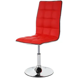 Mendler 2er-Set Esszimmerstuhl HWC-C41, Stuhl Küchenstuhl, höhenverstellbar drehbar, Kunstleder FSC®-zertifiziert ~ rot
