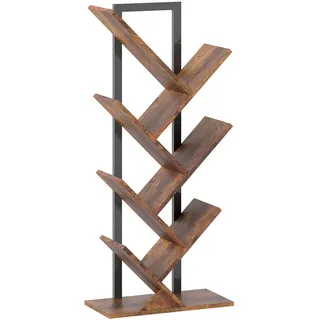 Homcom Bücherregal 24 x 109 x 50 cm Rustikal Braun