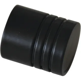 GARDINIA Gardinenstangen-Endstück Zylinder 1-läufig Ø 20 mm Schwarz-Matt