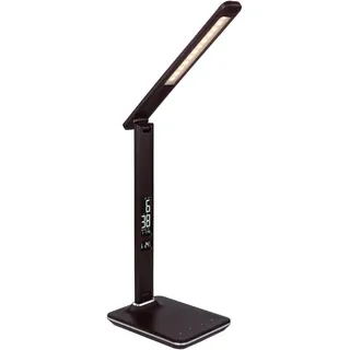 Globo Led-Schreibtischleuchte , Chromfarben, Dunkelbraun , Kunststoff , G , 14x59.5x31 cm , 3-fach schaltbar, Kalenderfunktion, Stufenschalter, Farben fixierbar , Lampen & Leuchten, Innenbeleuchtung, Tischlampen, Schreibtischlampen