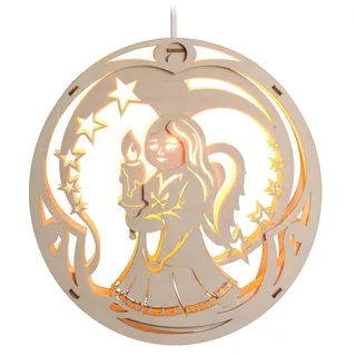 Fensterbild Engel el.bel. HxLxB 27x25,5x6cm NEU Fensterdeko Weihnachtsbild