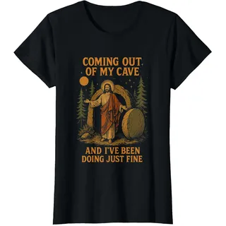 Ich komme aus meiner Höhle und es geht Mir gut, Jesus T-Shirt, Damen, Schwarz, XL