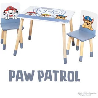 roba Kindersitzgruppe Paw Patrol 2 Kinderstühle & 1 Tisch Holz weiß mehrfarbig