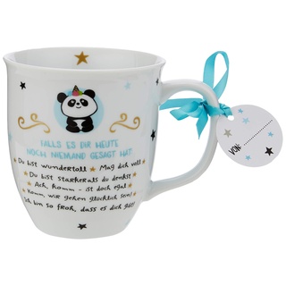 SHEEPWORLD Hope & Gloria Tasse mit Motiv "Falls es dir heute noch niemand gesagt hat" | Kaffeetasse, Tasse Panda, Porzellan, 40 cl | Tasse mit Spruch, Geschenk lustig | 46252