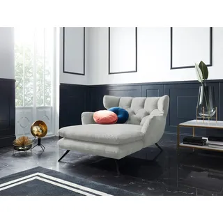 Candy Loveseat Beatrice Samt-Optik 126 x 95 x 160 cm Silber mit Knopfheftung im Rücken