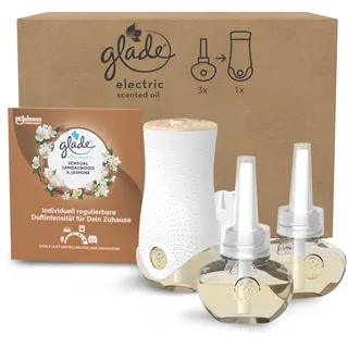 Glade (Brise) Electric Scented Oil, elektrischer Raumduft mit Duftöl inkl. 2 Nachfüller, Sensual Sandelwood & Jasmine