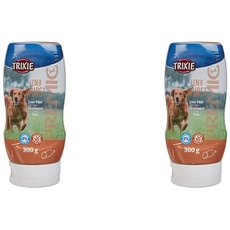 TRIXIE Hundeleckerli Premio Hunde-Leberwurst XXL 300g - Premium Leckerlis für Hunde glutenfrei - ohne Getreide & Zucker, schmackhafte Belohnung für Training & Zuhause - 31761 (Packung mit 2)