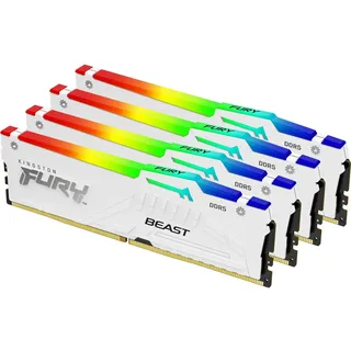 FURY Beast DDR5 5600MT/s RGB 128GB Kit (4x32GB) CL40 Weiß KF556C40BWAK4-128