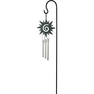 Nature's Melody Nature ́s Melody Ornament Mini-Klangspiel Sonne 45 cm Silber mit Gartenstecker