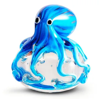 EUSTUMA Mundgeblasene Oktopus-Figur aus Glas, Meerestier-Ornament für Aquarium, Meerestier-Kollektion als Geburtstagsgeschenk, Büro-Briefbeschwerer aus Glas für den Schreibtisch