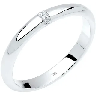 Diamore Ring Damen Klassisch mit Diamant (0.04 ct.) in 925 Silber
