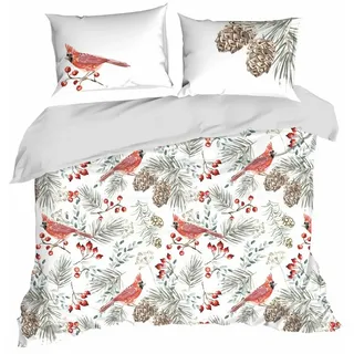 Bettbezug Bettwäsche Kissenbezug Set Weihnachten Winter Dekoration 200x220 cm