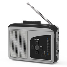MYPIN Tragbarer Kassetten Konverter Recorder, Kassettenspieler, AM/FM-Radio, Stereo, mit Lautsprecher und Kopfhöreranschluss, unterstützt Aufnahme, schnelles Vor- und Zurückspulen