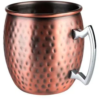 APS 93323 Becher MOSCOW MULE, Ø 9 cm, Höhe 10 cm, 0,5 Liter, Edelstahl, Antik-Kupfer-Look, gehämmerte Oberfläche