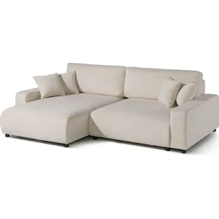 MASSIVMOEBEL24.DE Ecksofa Samt 234x170x78 beige SOFIA - Beige
