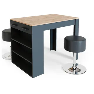 Vicco Esstisch-Set Repose 67 x 100 cm Anthrazit/Goldkraft Eiche