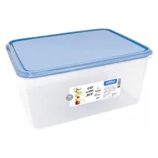 Rotho RONDO Kühlschrankdose, eckig, blau, Frischhaltedose mit Deckel, Fassungsvermögen: 8 Liter
