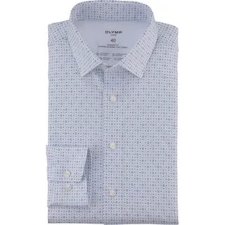 OLYMP Businesshemd »24/7 - Luxor modern fit - Jersey« mit Blüten-Minimal-Dessin, weiß