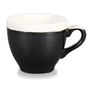 Churchill Monochrom Onyx Schwarz Espresso Tasse 104 ml, 12 Stück - Schwarz
