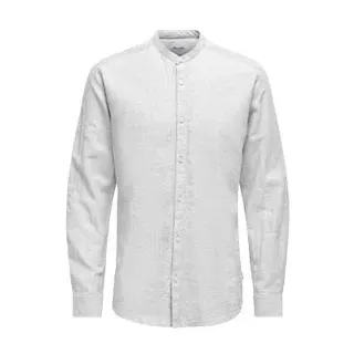 Only & Sons Herren, Freizeit Hemd ONSCAIDEN SOLID - slim fit XS S M L XL, XXL, Größe:XL, Farbe:White 22019173