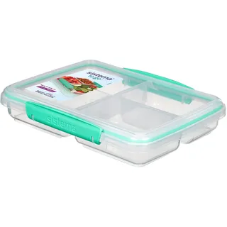 Sistema TO GO-Brotdose mit Fächern zum Portionieren | Lunchbox mit Trennfächern und Clips | 820 ml | BPA-frei | 1 Vorratsdose