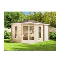 Alpholz Gartenhaus Liwa Compact Walmdach 440 cm x 300 cm Braun