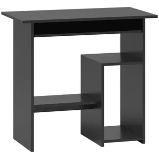 Homcom Computertisch, mit offenen Fächern, 80 x 45 x 75 cm, Schwarz - Holzwerkstoff , 45x75x80 cm , Büromöbel, Schreibtische, Computertische