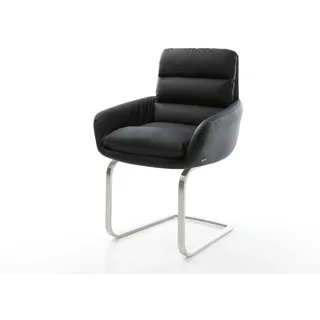 DeLife Freischwinger Abelia-Flex Leder schwarz