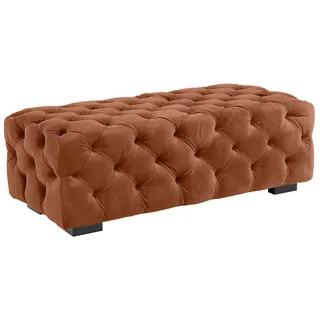 Guido Maria Kretschmer Home&Living Polsterhocker »Kalina«, mit klassischer Chesterfield-Knopfheftung, orange