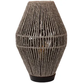 Tischlampe Papier Grau Schlafzimmer Modern 33,5 cm E27 Tischleuchte blendarm