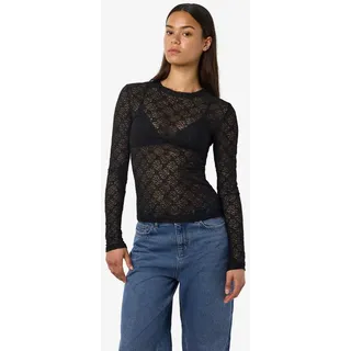Noisy May Spitzenshirt »NMJUDITH L/S LACE TOP NOOS«, schwarz,